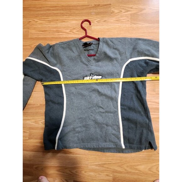 Ski-Doo Sno Gear V-Neck Sweatshirt Gray Medium Pre-Owned - Picture 4 of 7